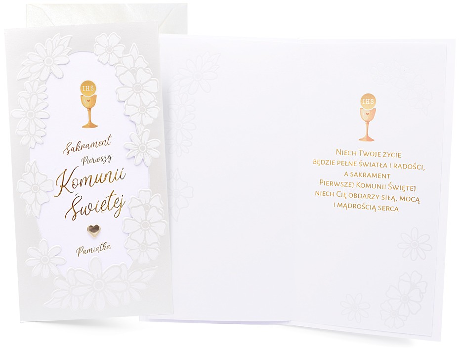 Karnet z kopertą: Pamiątka Pierwszej Komunii Świętej PM-464