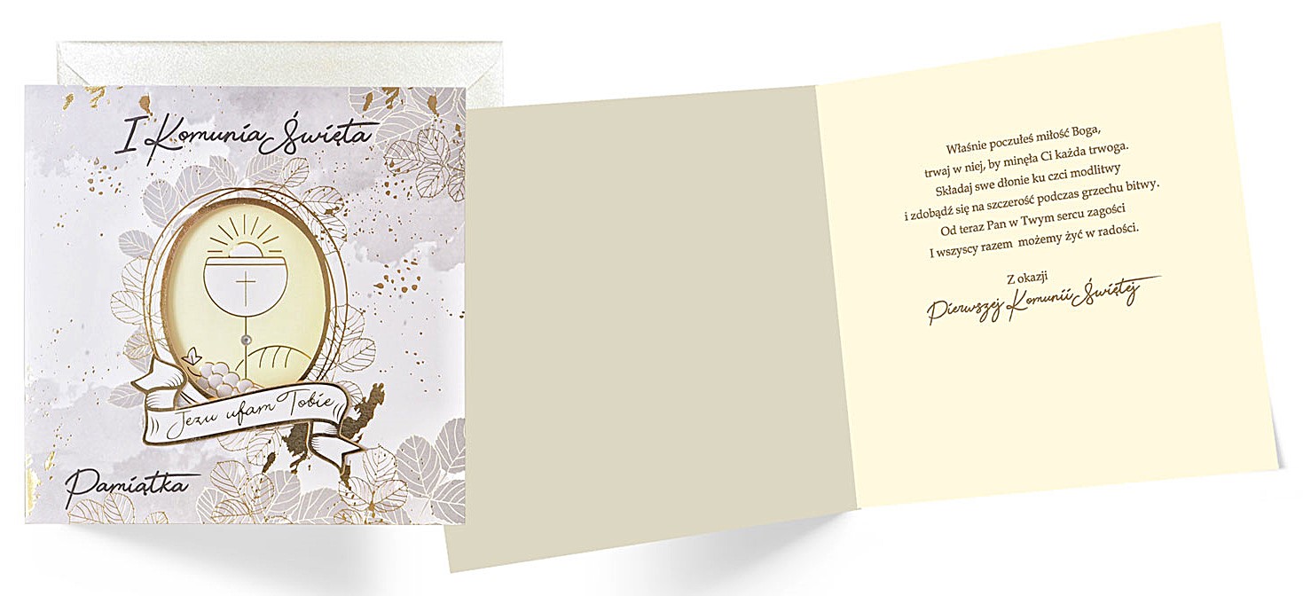 Karnet z kopertą: Pamiątka PIERWSZEJ Komunii Świętej KPE-0123