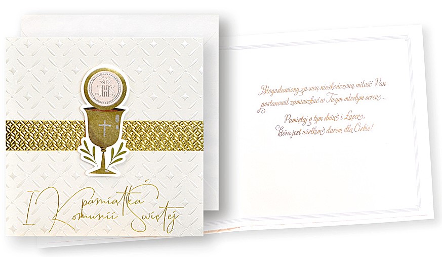 Karnet z kopertą: Pamiątka PIERWSZEJ KOMUNII ŚWIĘTEJ KPE-0215