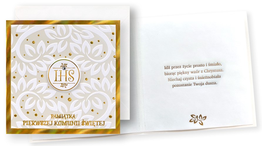 Karnet z kopertą: Pamiątka PIERWSZEJ KOMUNII ŚWIĘTEJ KPE-0218