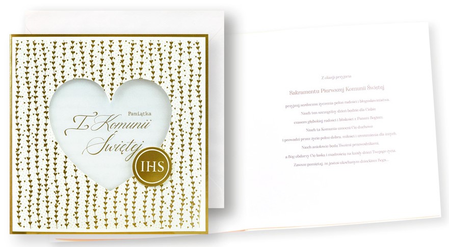 Karnet z kopertą: Pamiątka PIERWSZEJ KOMUNII ŚWIĘTEJ KPE-0219
