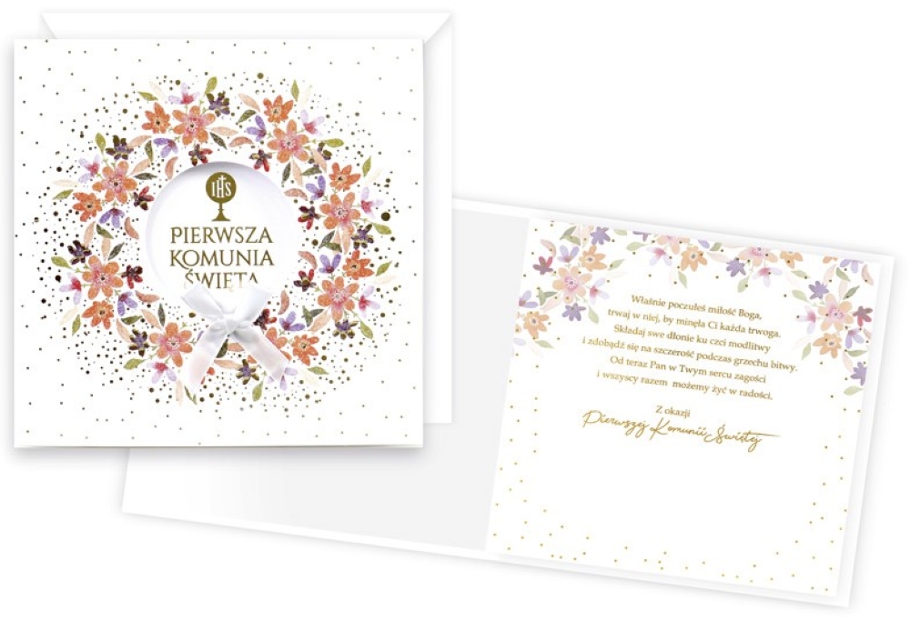 Karnet z kopertą: Pamiątka PIERWSZEJ Komunii Świętej KPE-0189