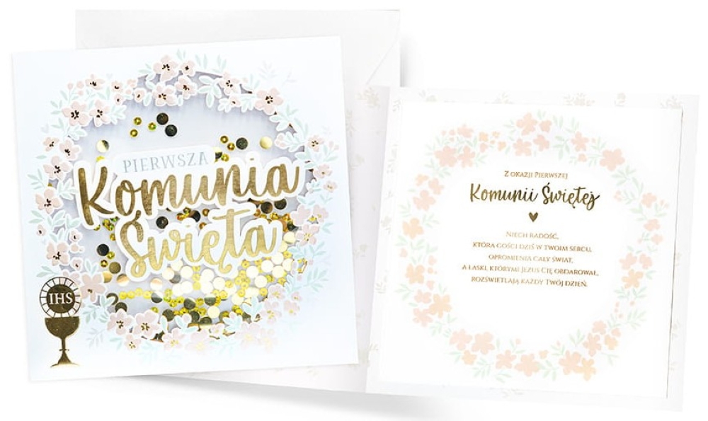 Karnet z kopertą: Pamiątka PIERWSZEJ Komunii Świętej KPE-0231
