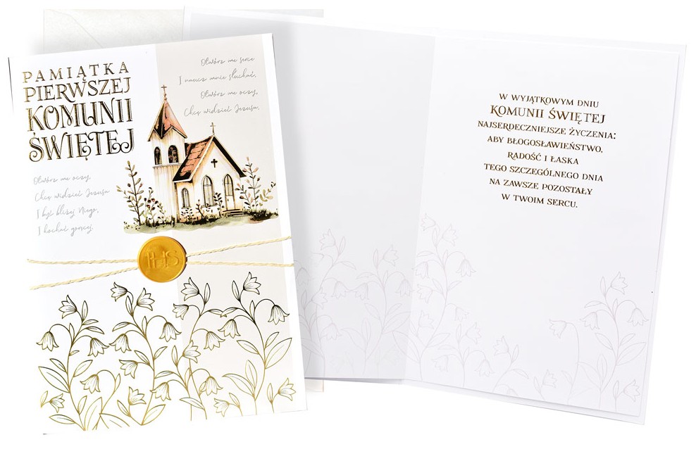 Karnet z kopertą: Pamiątka PIERWSZEJ Komunii Świętej KPE-0246