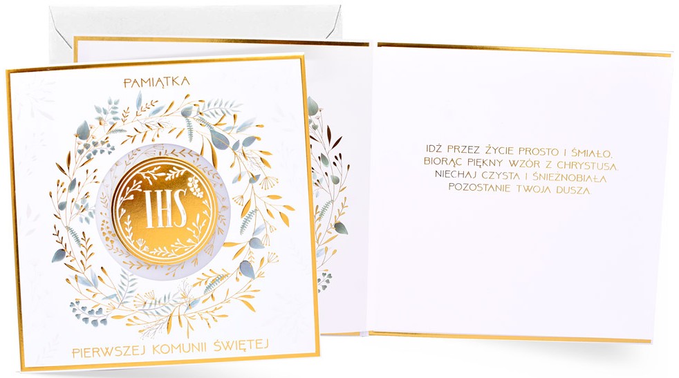 Karnet z kopertą: Pamiątka PIERWSZEJ Komunii Świętej KPE-0248