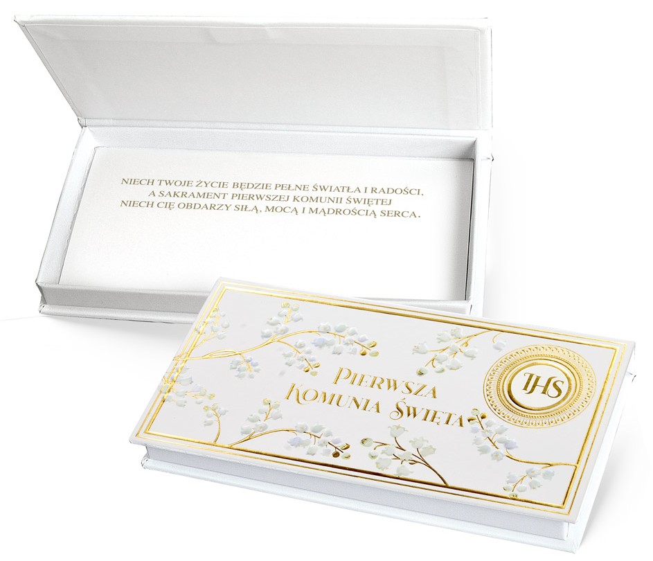 Pudełko ozdobne na banknoty PIERWSZA KOMUNIA ŚWIĘTA MB-004