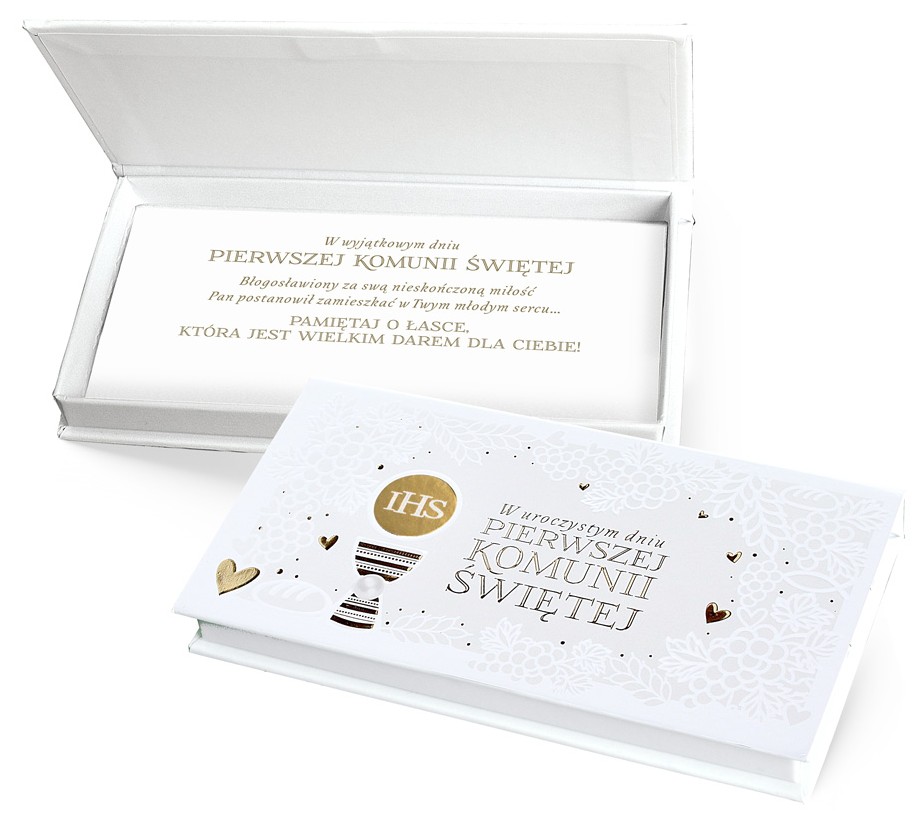 Pudełko ozdobne na banknoty PIERWSZA KOMUNIA ŚWIĘTA MB-010