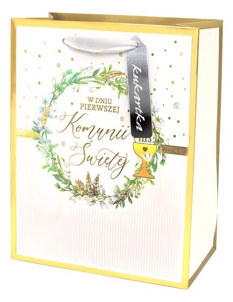 Torba prezentowa Komunia 26x32,3x12,5 cm QPL-127 wzór 1