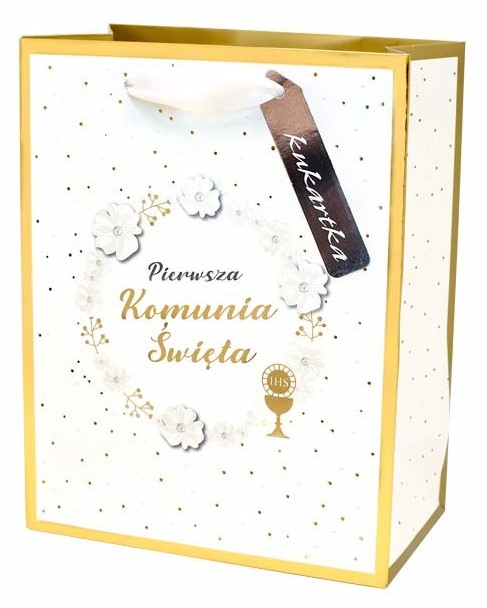 Torba prezentowa Komunia 18x10x23 cm QPM-123 wzór 4