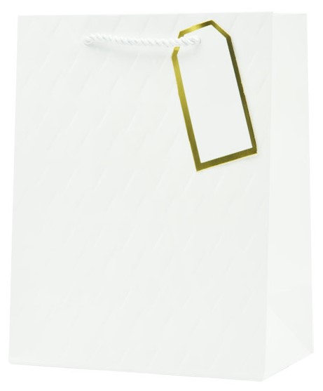 Torba prezentowa tłoczona (biała) 42x30x12 cm QPXL-070