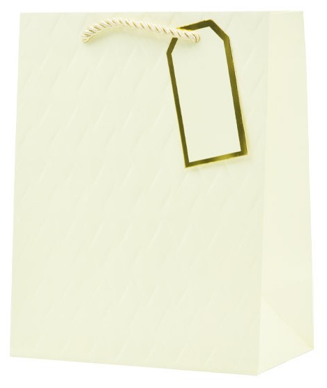 Torba prezentowa tłoczona (białe złoto) 42x30x12 cm QPXL-070