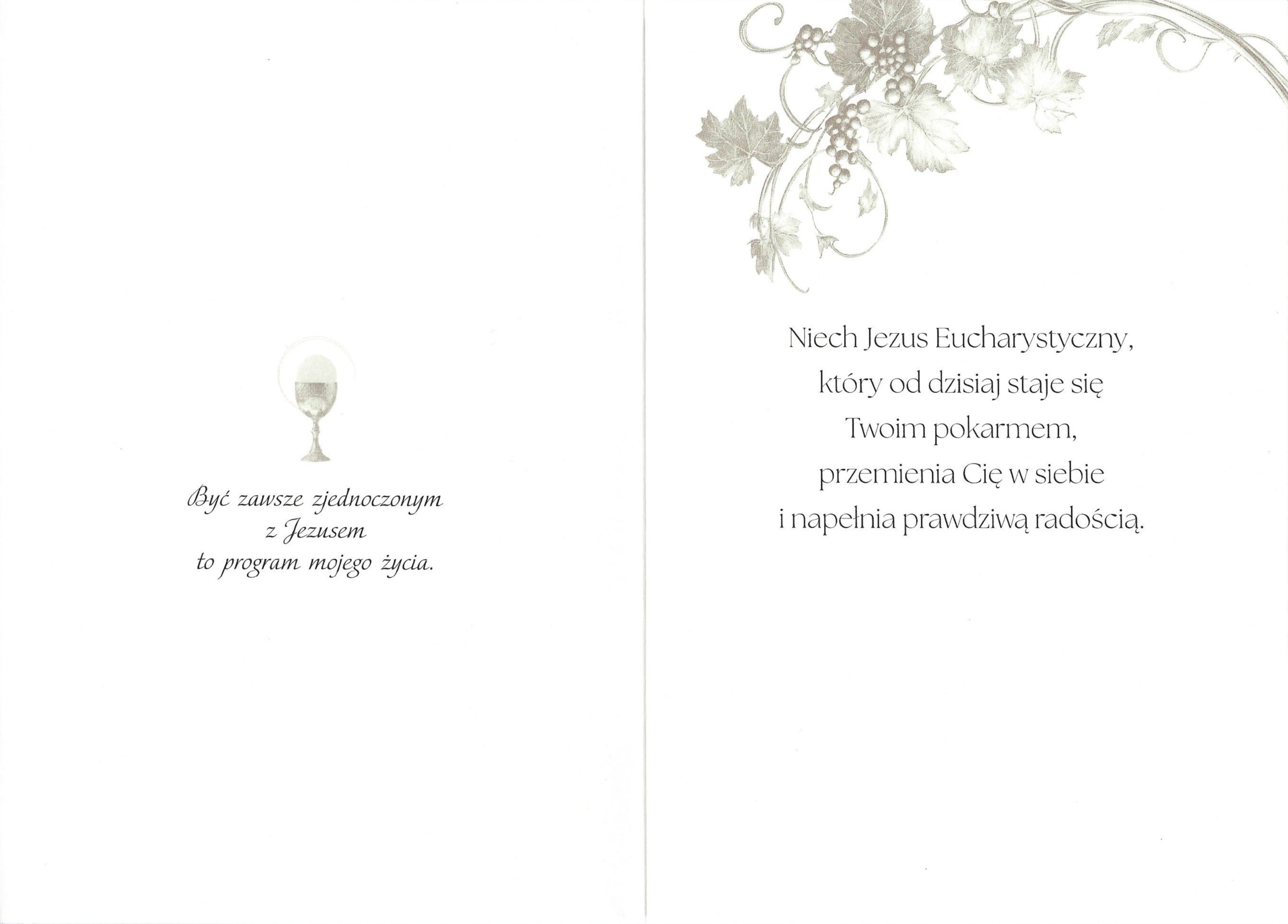 Karnet z kopertą komunijny: Chleb Życia 2 - cytat św. Karola Acutisa