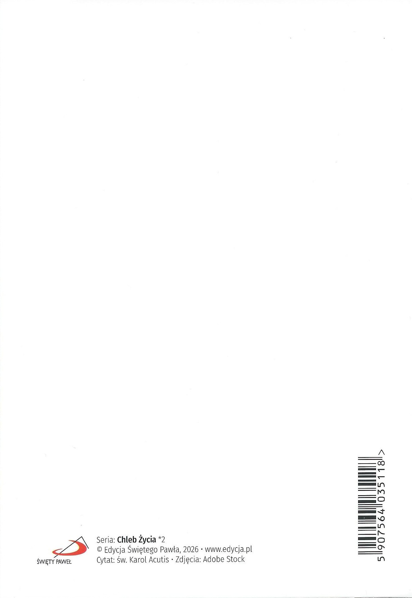 Karnet z kopertą komunijny: Chleb Życia 2 - cytat św. Karola Acutisa
