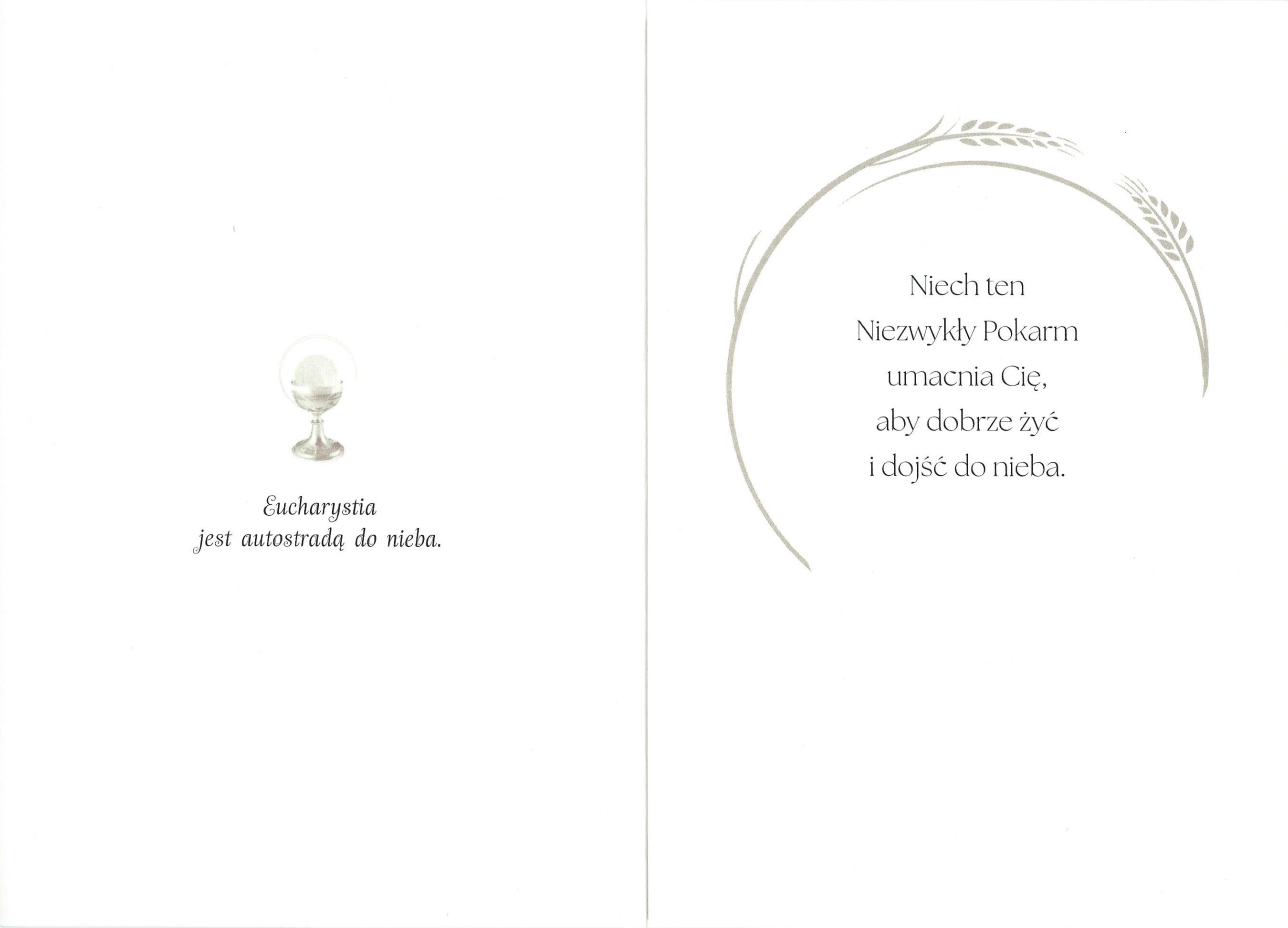 Karnet z kopertą komunijny: Chleb Życia 3 - cytat św. Karola Acutisa