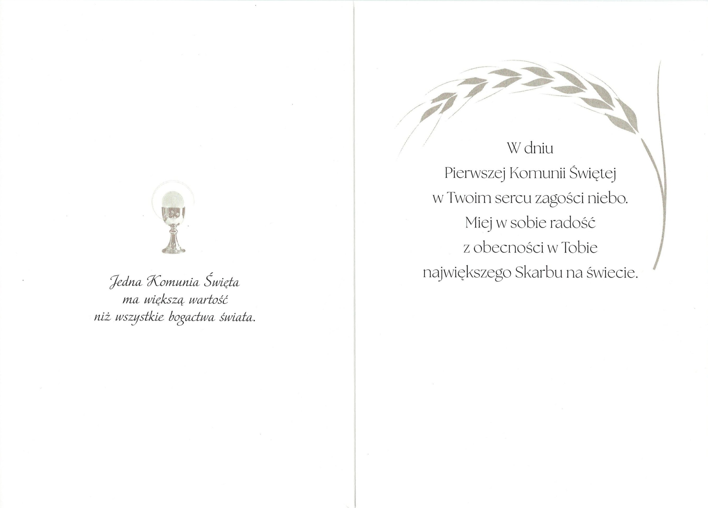 Karnet z kopertą komunijny: Chleb Życia 4 - cytat św. Teresy z Lisieux