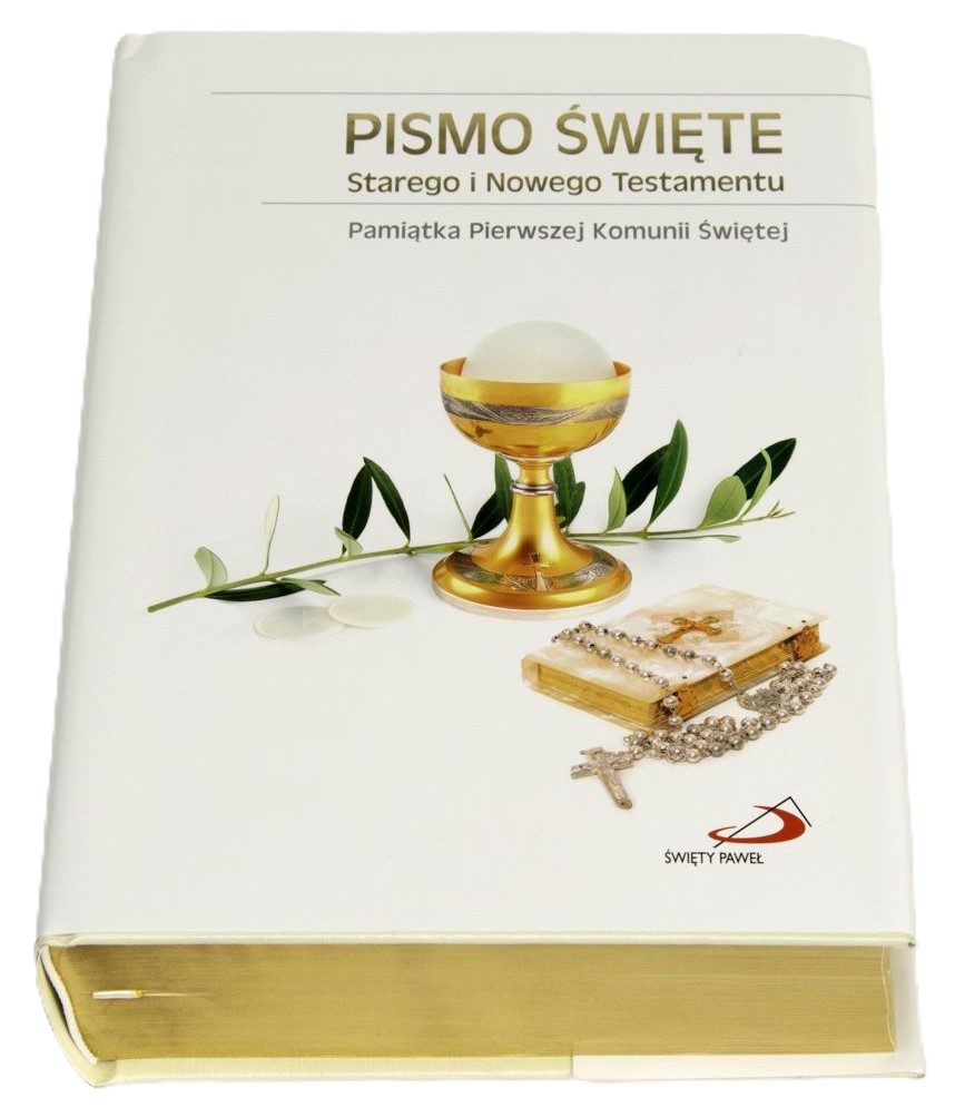 PISMO ŚWIĘTE Starego i Nowego Testamentu (złocone, paginatory) - Pamiątka I Komunii Św.