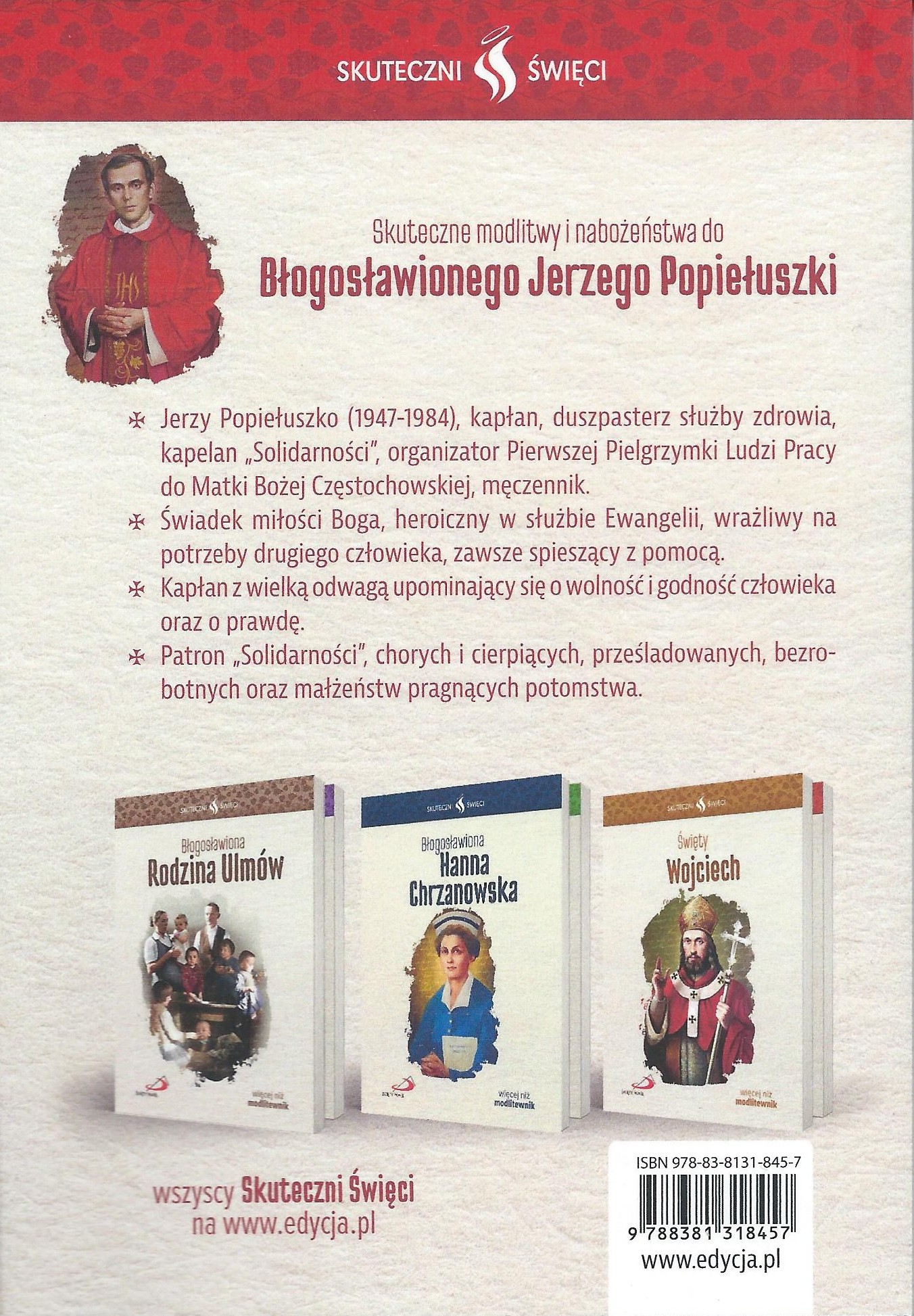 SKUTECZNI ŚWIĘCI: Błogosławiony Jerzy Popiełuszko - książka
