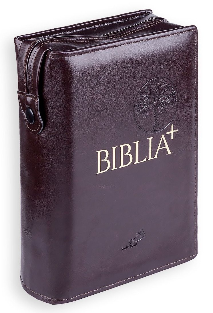 Oprawa / Okładka z suwakiem na Biblię PLUS - brązowa