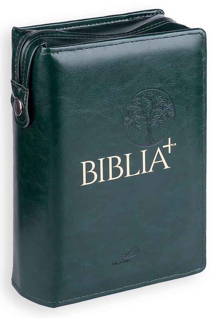 Oprawa / Okładka z suwakiem na Biblię PLUS - zielona