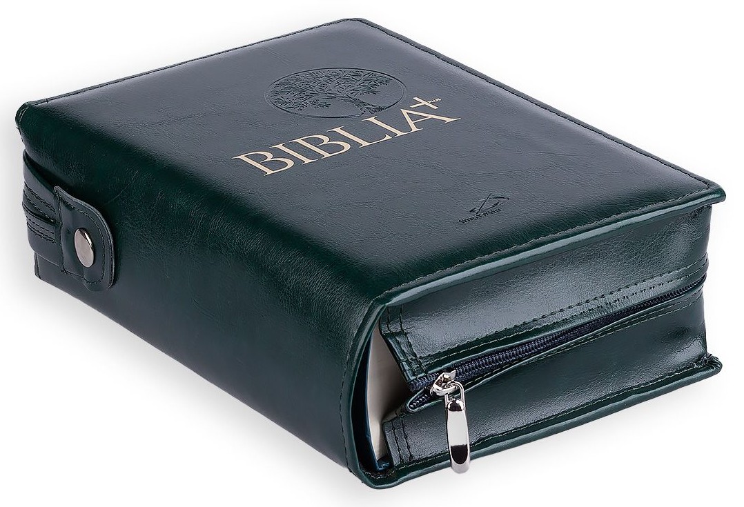 Oprawa / Okładka z suwakiem na Biblię PLUS - zielona