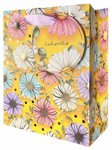 Torba prezentowa kukartka - seria kwiatowa 12,8x17,9x8 cm QS-248 wzór 1