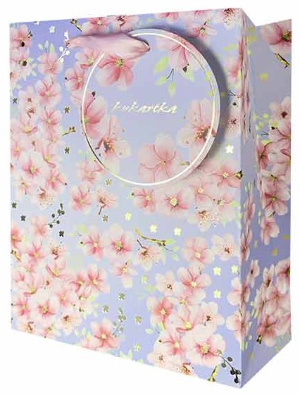 Torba prezentowa kukartka - seria kwiatowa 17,7x22,8x9,8 cm QM-335 wzór 4