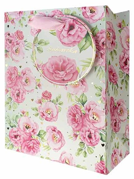 Torba prezentowa kukartka - seria kwiatowa 26x32,3x12,5 cm QL-345 wzór 2