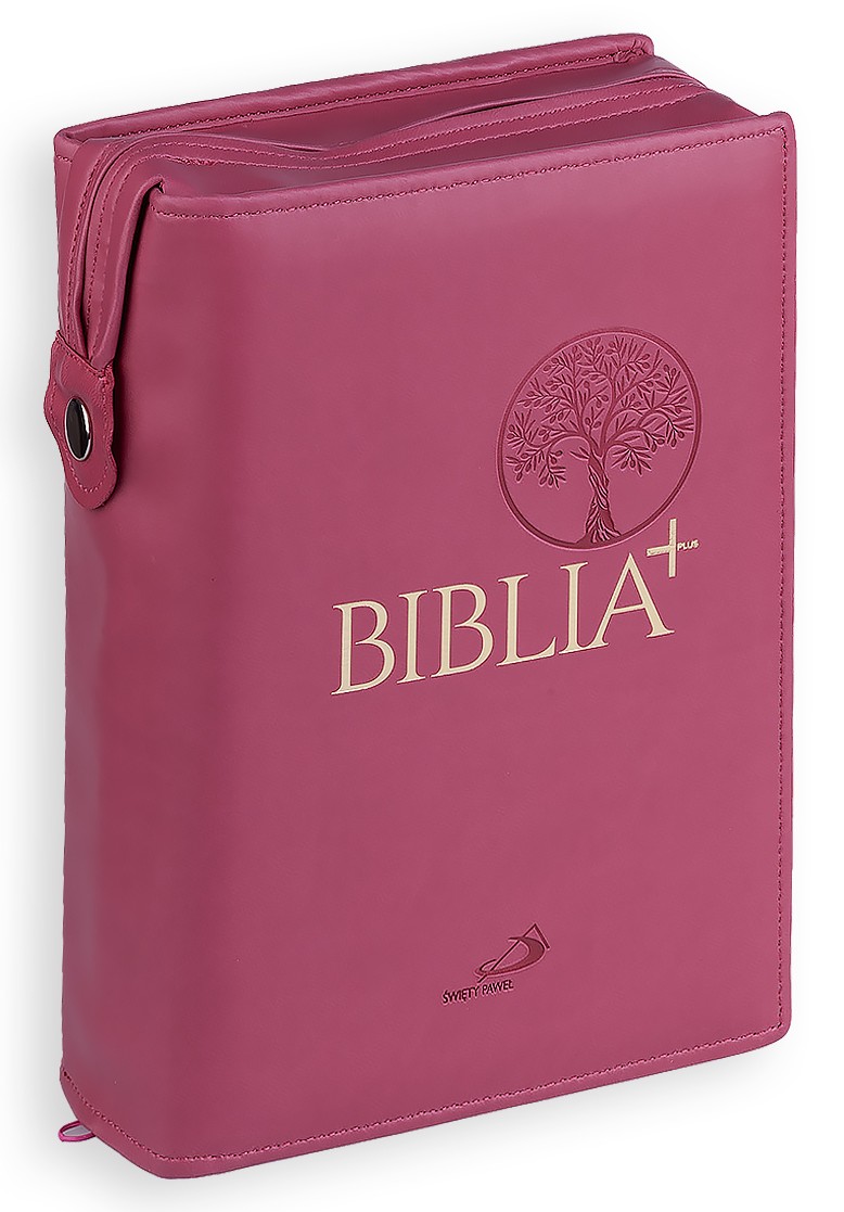 Oprawa / Okładka z suwakiem na Biblię PLUS - różowa