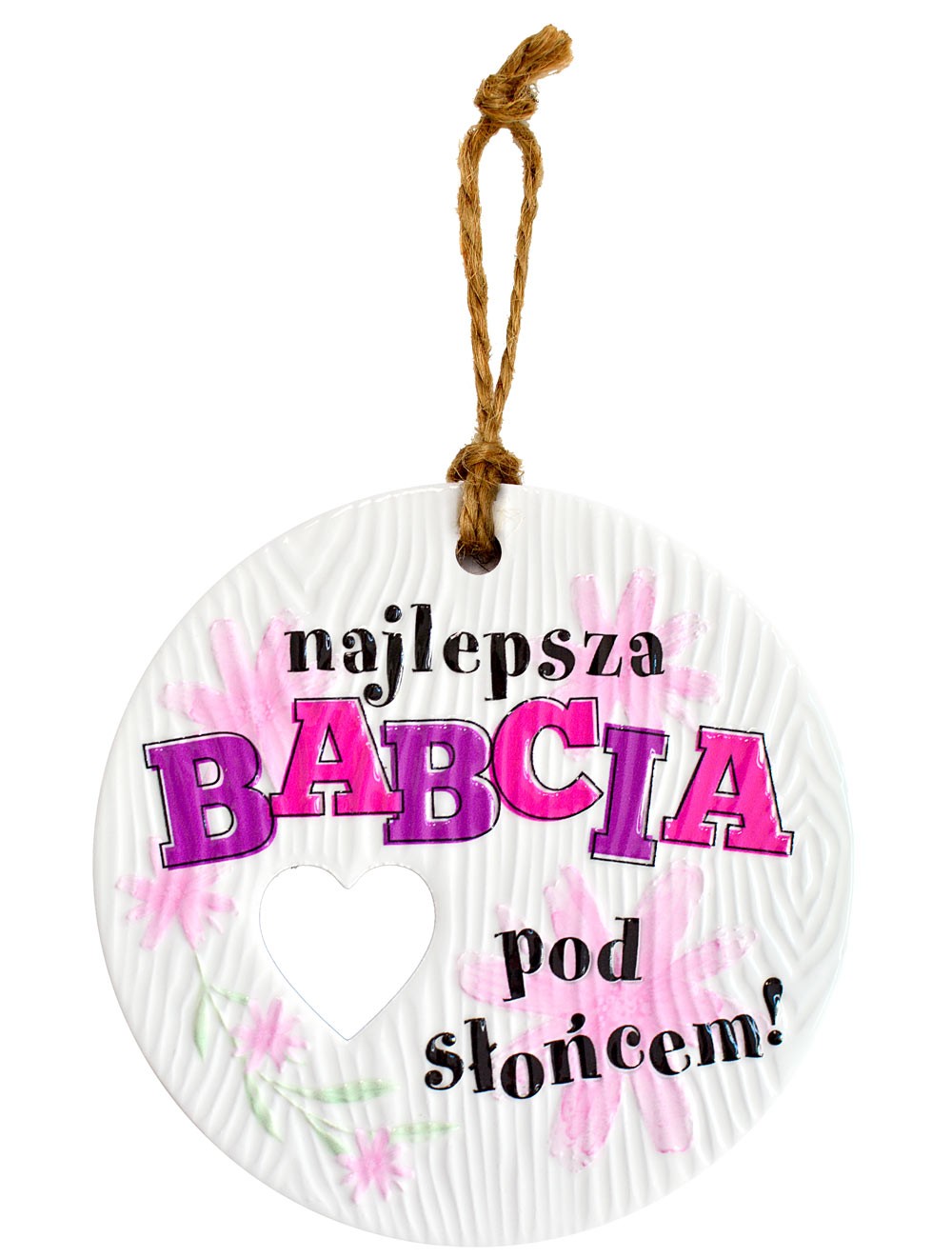 Zawieszka ceramiczna: "najlepsza BABCIA pod słońcem!" CEZ-131