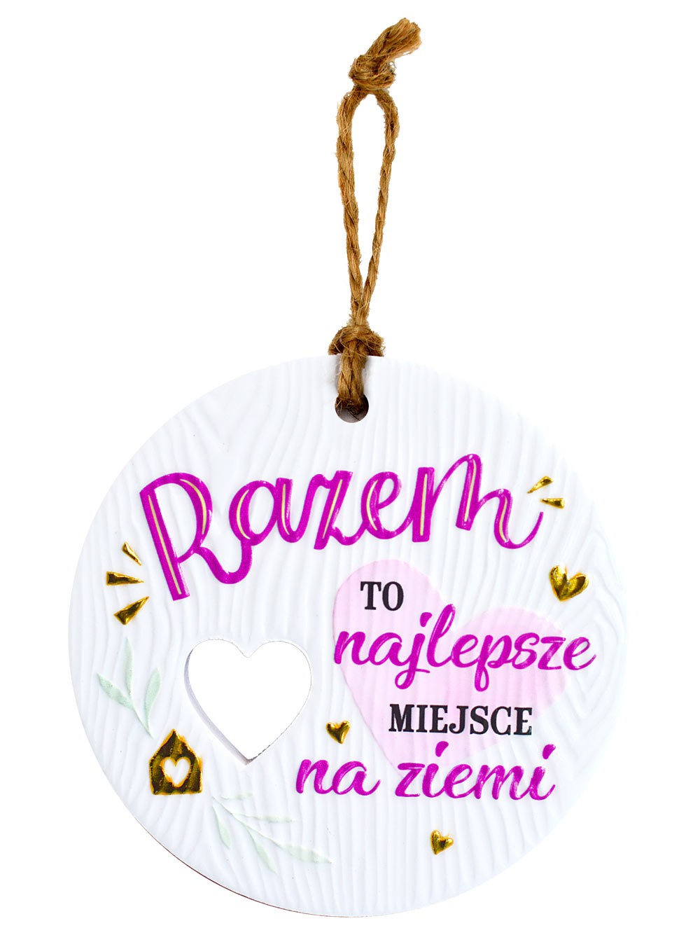 Zawieszka ceramiczna: "Razem to najlepsze MIEJSCE na ziemi" CEZ-141