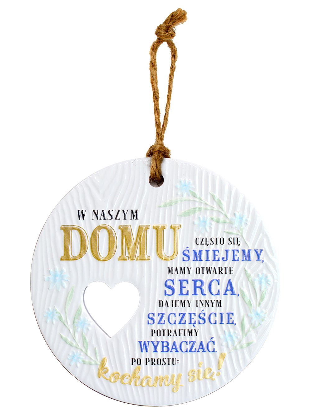 Zawieszka ceramiczna: "W naszym DOMU często się ŚMIEJEMY..." CEZ-143