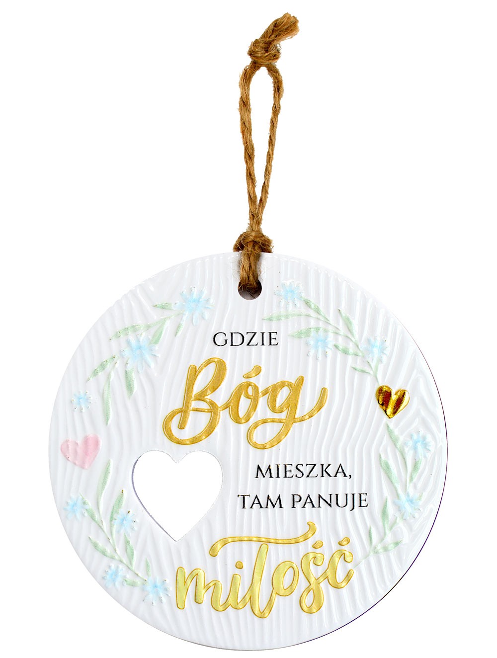Zawieszka ceramiczna: "Gdzie Bóg mieszka, tam panuje miłość" CEZ-153
