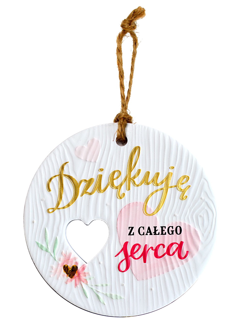Zawieszka ceramiczna: "Dziękuję z całego serca" CEZ-154