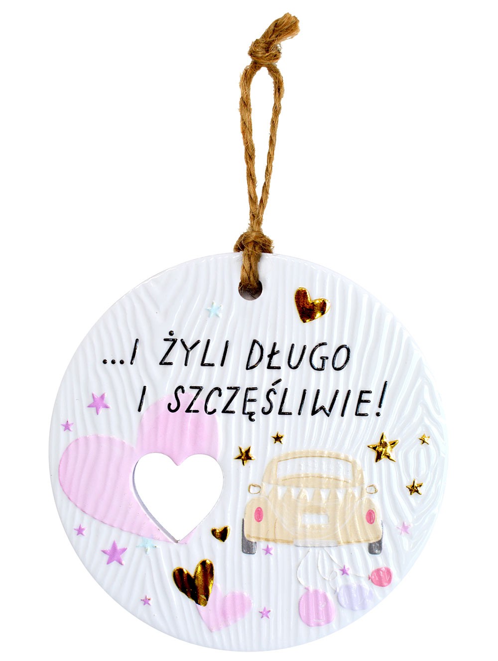 Zawieszka ceramiczna: "I żyli długo i szczęśliwie" CEZ-158
