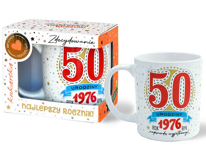 Kubek Premium kukartka Urodziny 50 (cyfry, roczniki) Q-1073