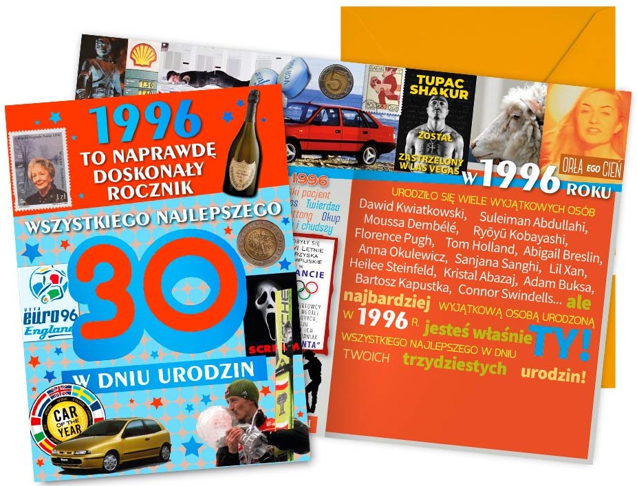 Karnet z kopertą Vision: Urodziny 30 (cyfry, roczniki) 2026 V-129