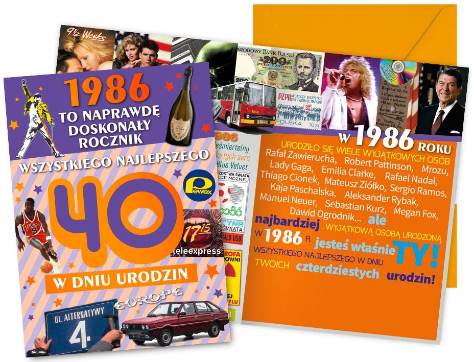 Karnet z kopertą Vision: Urodziny 40 (cyfry, roczniki) 2026 V-130