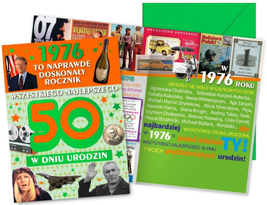 Karnet z kopertą Vision: Urodziny 50 (cyfry, roczniki) 2026 V-131