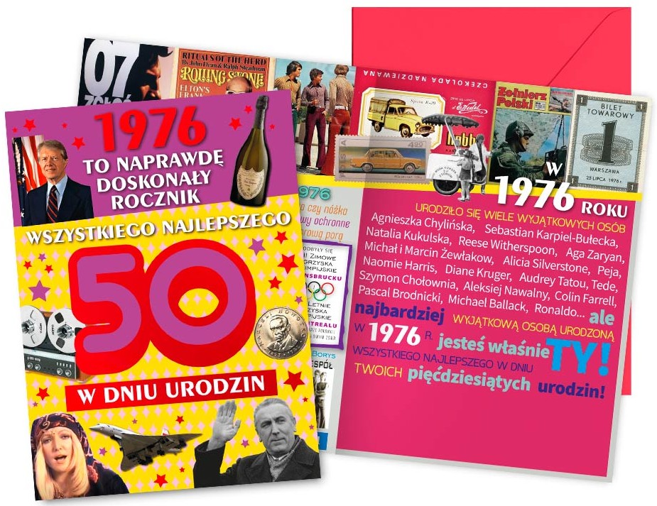 Karnet z kopertą Vision: Urodziny 50 (cyfry, roczniki) 2026 V-132