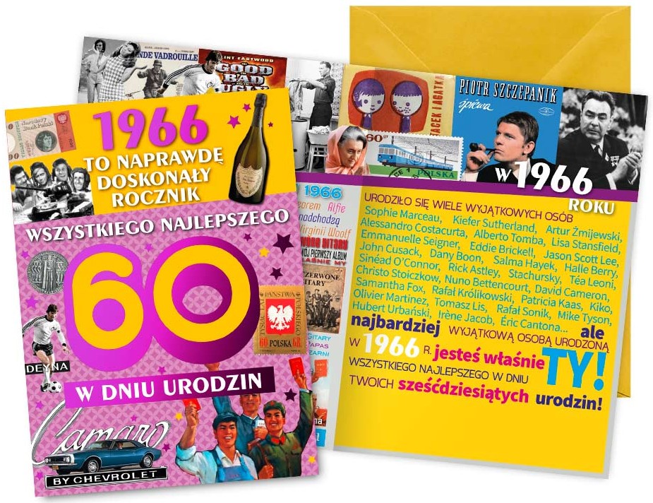 Karnet z kopertą Vision: Urodziny 60 (cyfry, roczniki) 2026 V-133