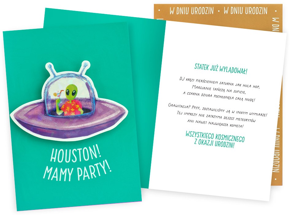 Karnet z kopertą Dream Cards: Urodziny (ufo) DK-1346