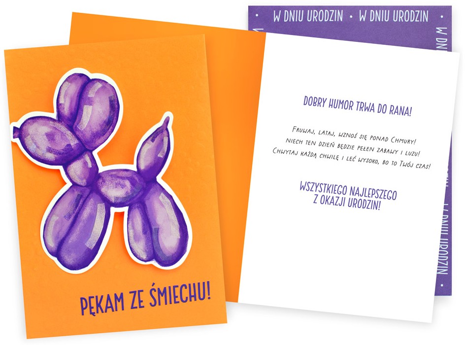 Karnet z kopertą Dream Cards: Urodziny (balonowy pies) DK-1348