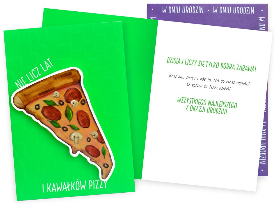 Karnet z kopertą Dream Cards: Urodziny (pizza) DK-1353