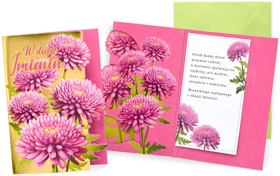 Karnet z kopertą Dream Cards: Imieniny (kwiaty) DK-1384