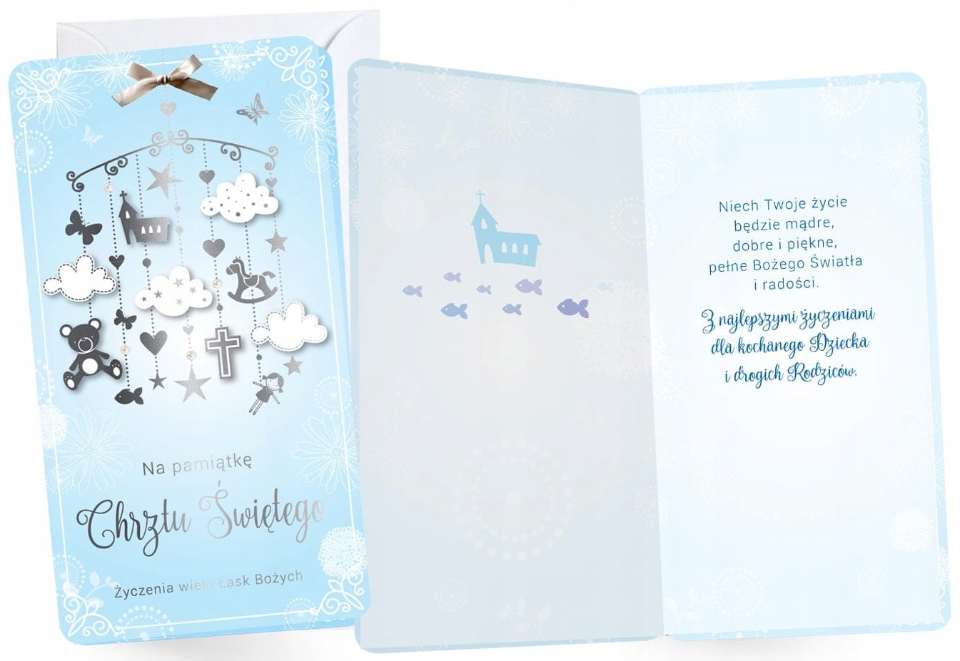 Karnet z kopertą Dream Cards: Chrzest (niebieski) PM-079