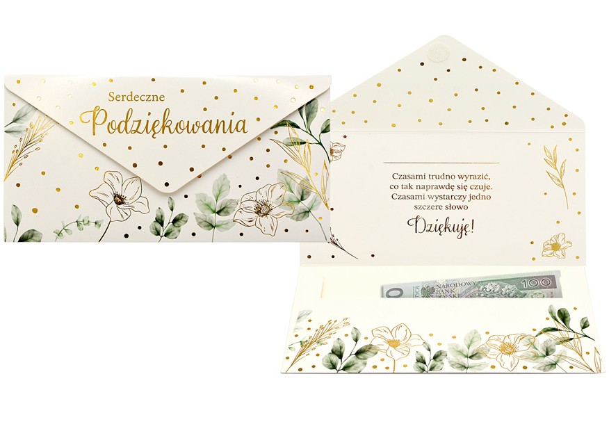 Koperta podarunkowa Podziękowania "Serdeczne podziękowania" KOP-043