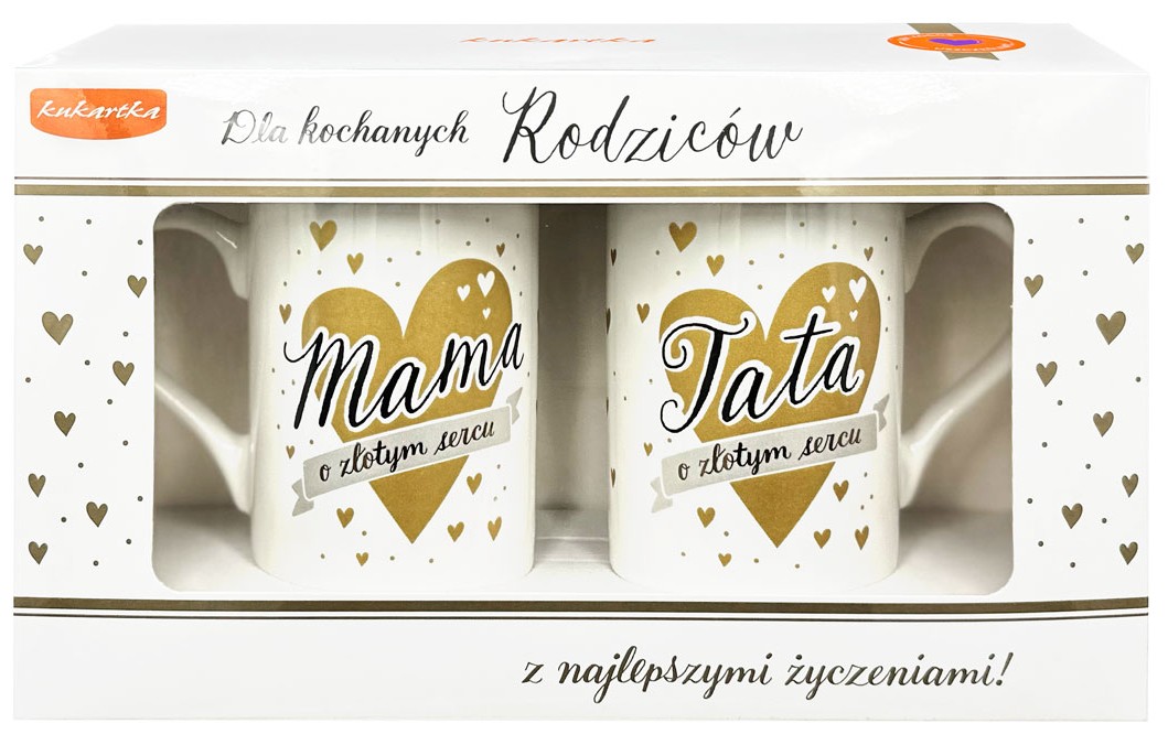 KOMPLET 2 kubków "Dla kochanych Rodziców z najlepszymi życzeniami" 2 x 275 ml Q-1041