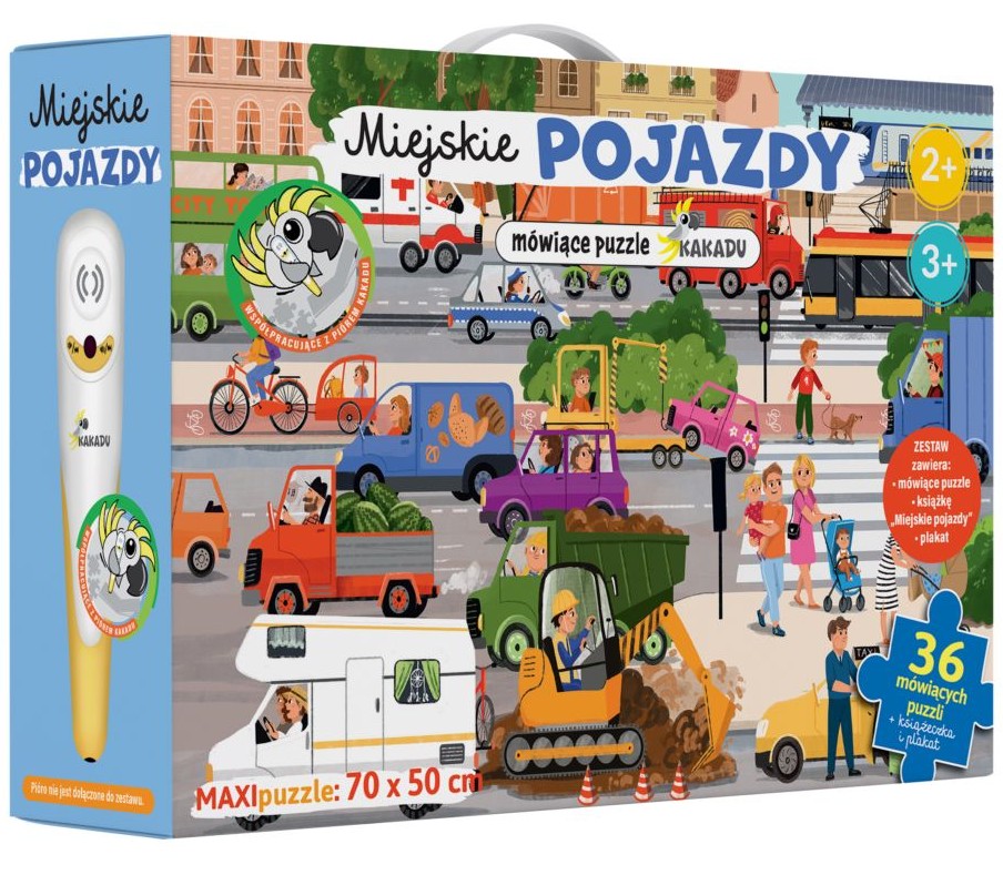 KAKADU: Mówiące puzzle "Miejskie pojazdy" - Magdalena Młodnicka, Piotr Wojtyra
