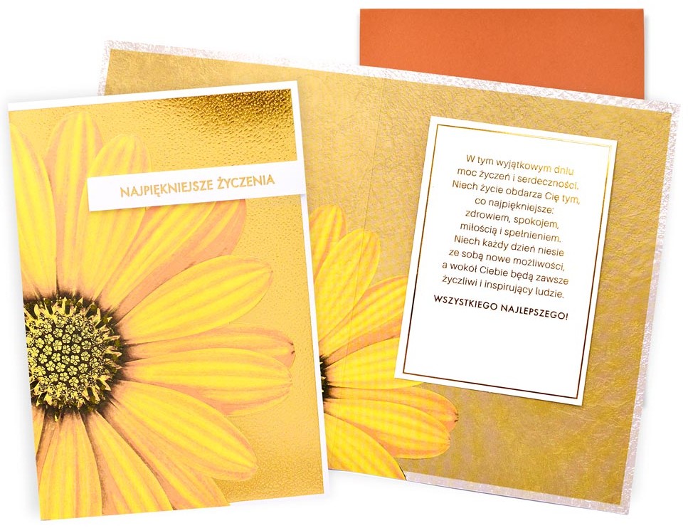 Karnet Dream Cards Plus: "NAJPIĘKNIEJSZE ŻYCZENIA" (kwiat) DKP-098