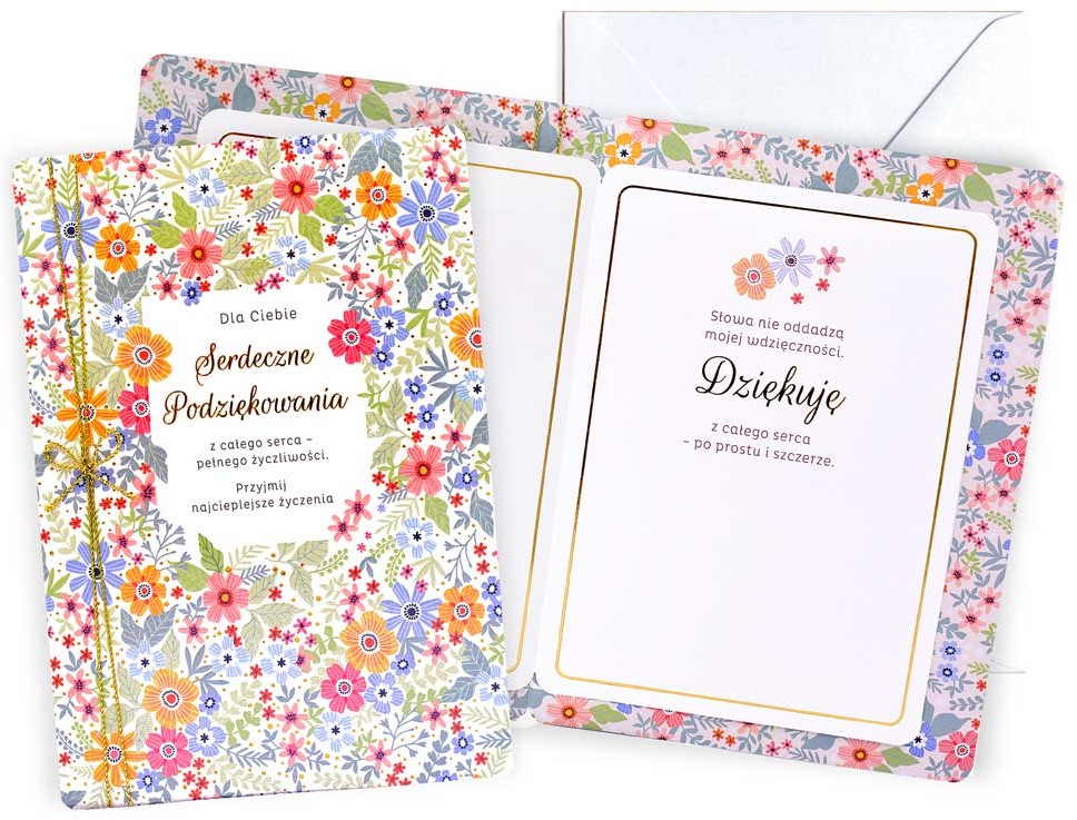 Karnet Dream Cards Plus: "Serdeczne Podziękowania" (kwiatki) DKP-104